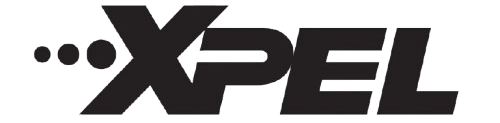 XPEL paint protection film logo and branding on dark background.